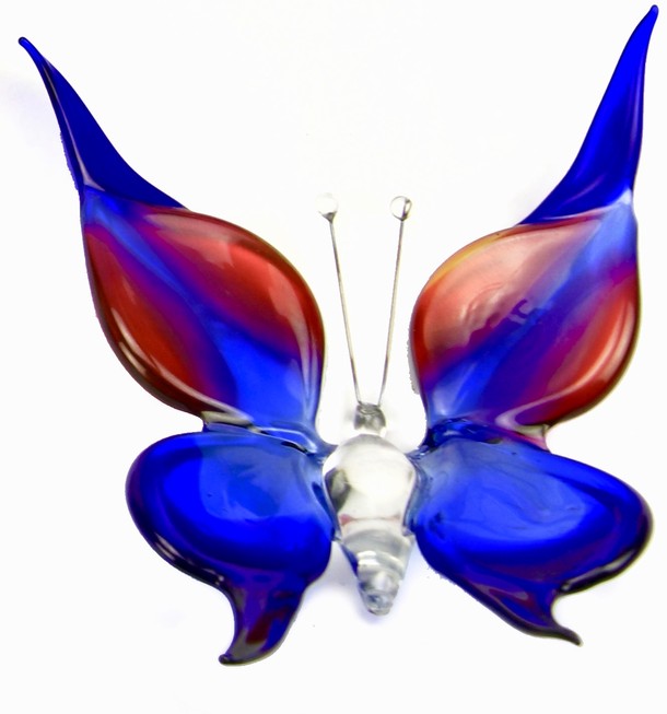 Accessoires B01B vlinder groot blauw-rood.